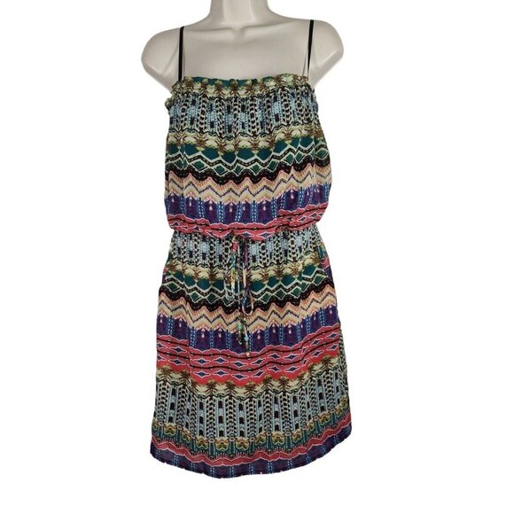 City Triangles Dresses & Skirts - City Triangles Blouson Mini Dress Sundress Women Size L Colorful Teal Purple NEW